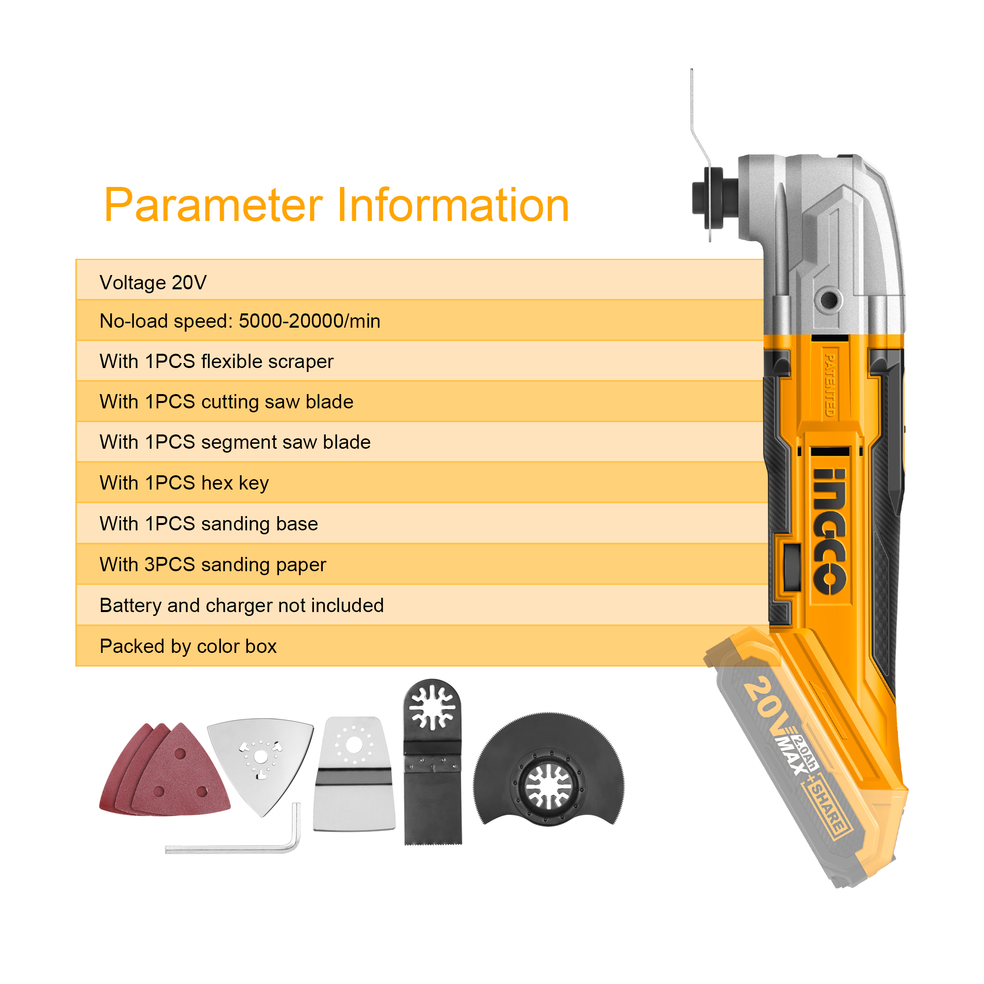 Ingco cmli2001 deals oscillating multi tool